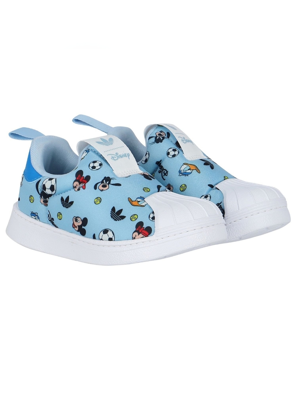 adidas Light Blue Mickey Soccer Slip-On Kids Sneakers